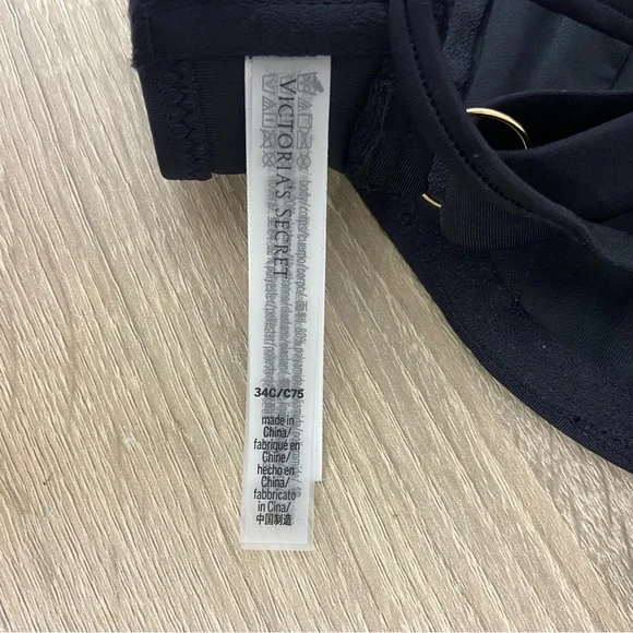 Victoria’s Secret Swim Black Full Coverage Bikini Top Size 34C NWT - Picture 11 of 11